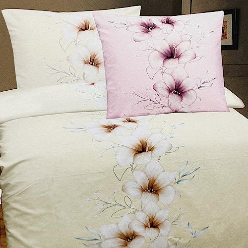 INDA-Exclusiv 4-er Set Mikrofaser Bettbezug Bettwäsche Bettwäsche Garnitur 135x200cm + 80x80cm mit Reißverschluss, Farben:Gelb von INDA-Exclusiv