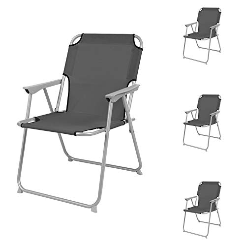 INDA-Exclusiv 4er Set Campingstuhl Faltstuhl Klappstuhl Anglerstuhl Regiestuhl Metall Stoff Oxfort B 53 x T 46 x H 74 cm von INDA-Exclusiv