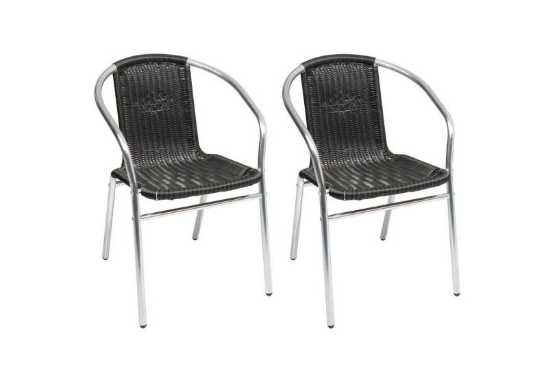 INDA-Exclusiv Armlehnstuhl 2 Stück stabiler Aluminium Bistrostuhl Gartenstuhl stapelbar von INDA-Exclusiv