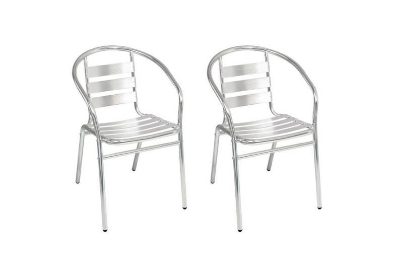 INDA-Exclusiv Armlehnstuhl 2 Stück stabiler Aluminium Bistrostuhl Gartenstuhl stapelbar von INDA-Exclusiv