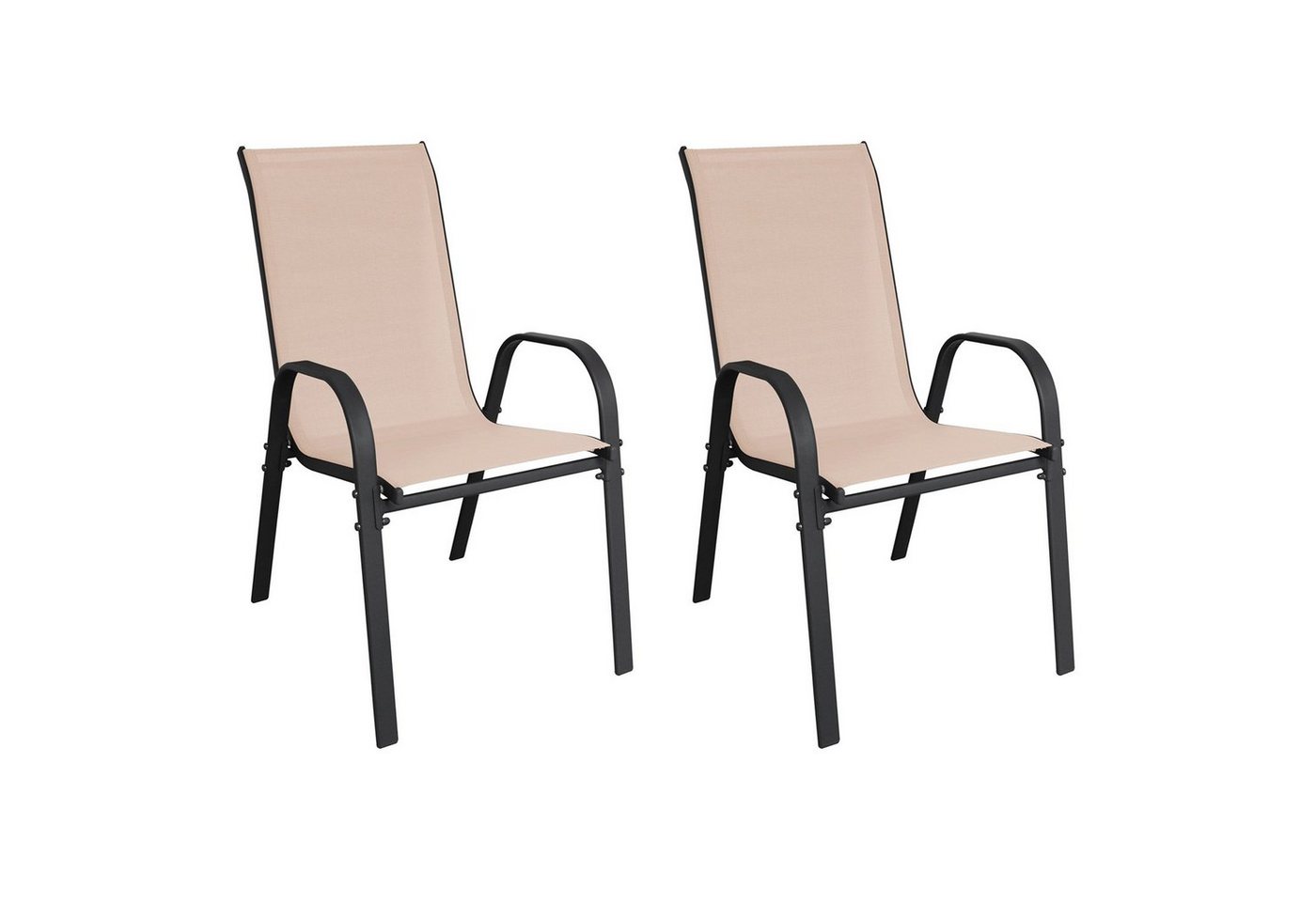 INDA-Exclusiv Armlehnstuhl 2er Set Stapelstuhl Stapelsessel Metall - Textilen Farbe Anthrazit - Beige INDA-Exclusiv Armlehnstuhl 2er Set Stapelstuhl Stapelsessel Metall - Textilen Farbe Anthrazit - Beige von INDA-Exclusiv