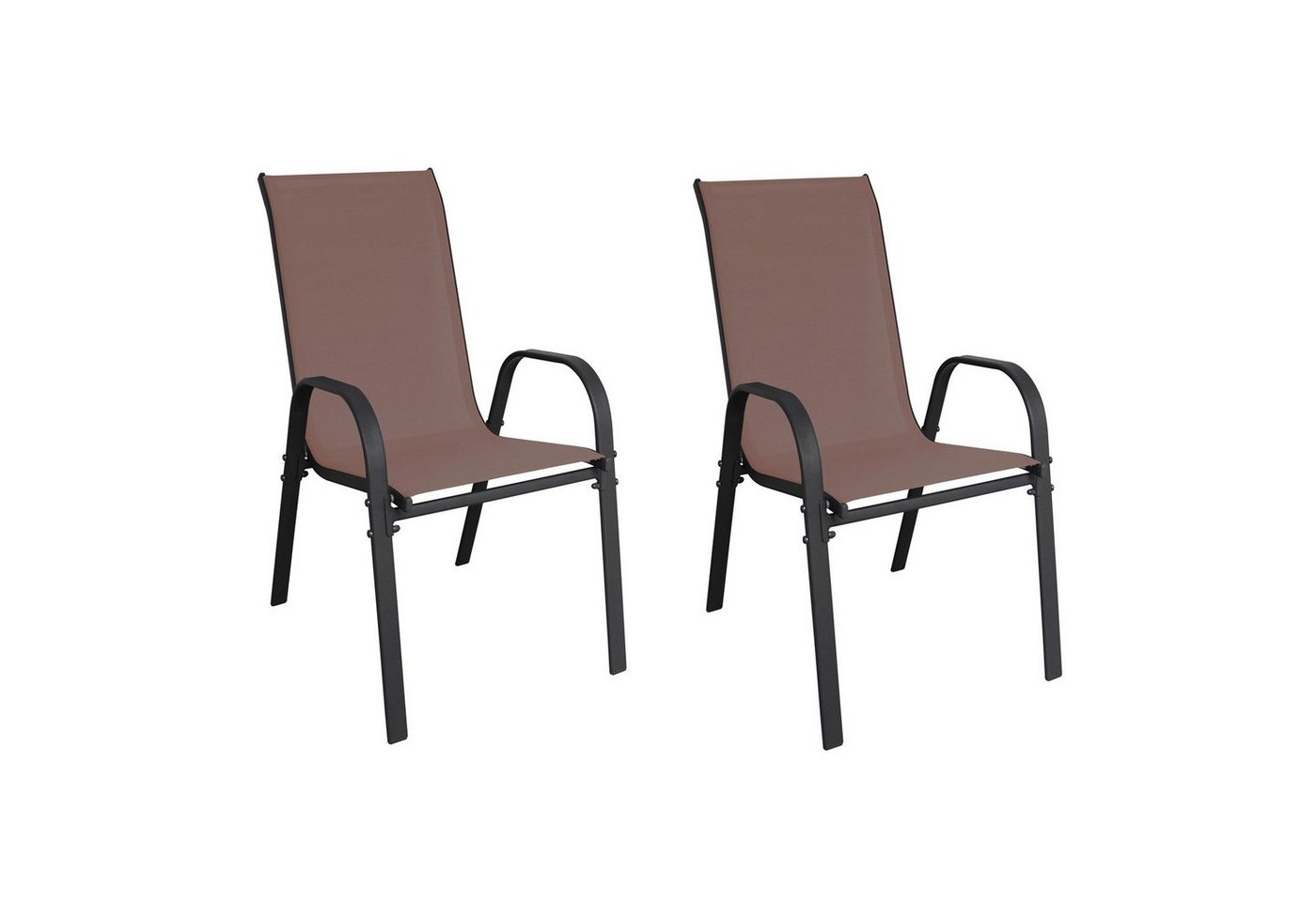 INDA-Exclusiv Armlehnstuhl 2er Set Stapelstuhl Stapelsessel Metall - Textilen Farbe Anthrazit - Braun INDA-Exclusiv Armlehnstuhl 2er Set Stapelstuhl Stapelsessel Metall - Textilen Farbe Anthrazit - Braun von INDA-Exclusiv