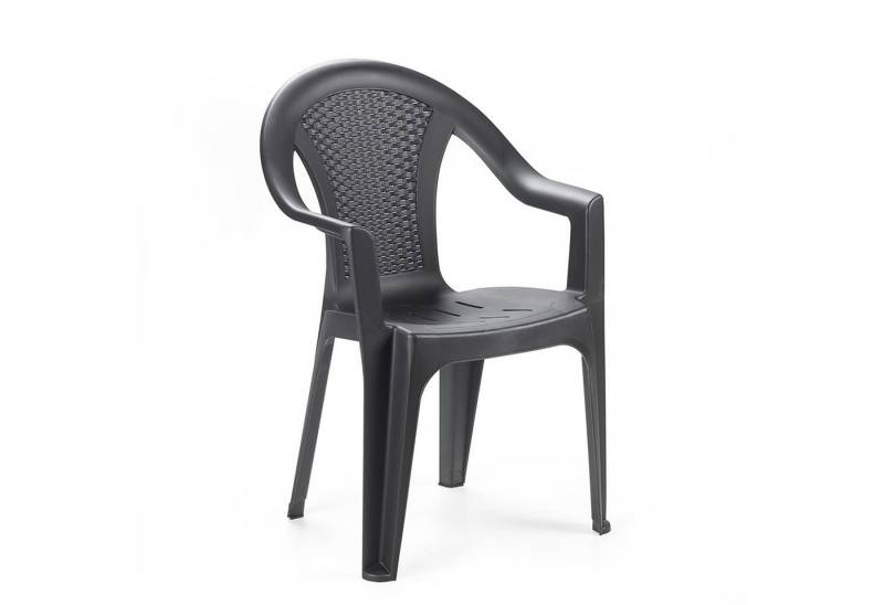 INDA-Exclusiv Armlehnstuhl Gartenstuhl Bistrostuhl Stapelstuhl in Rattan-Optik von INDA-Exclusiv