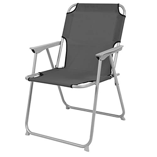 INDA-Exclusiv Campingstuhl Faltstuhl Klappstuhl Anglerstuhl Regiestuhl Angelstuhl Metall Stoff Oxfort Anthrazit B 53 x T 46 x H 74 cm von INDA-Exclusiv