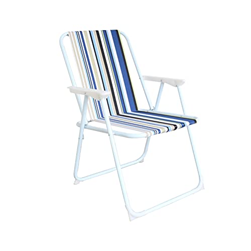 INDA-Exclusiv Campingstuhl Faltstuhl Stoff Oxfort Klappstuhl Gartenstuhl zum zusammenklappen Anglerstuhl Regiestuhl Angelstuhl Metall, Farben:Ocean Blue von INDA-Exclusiv