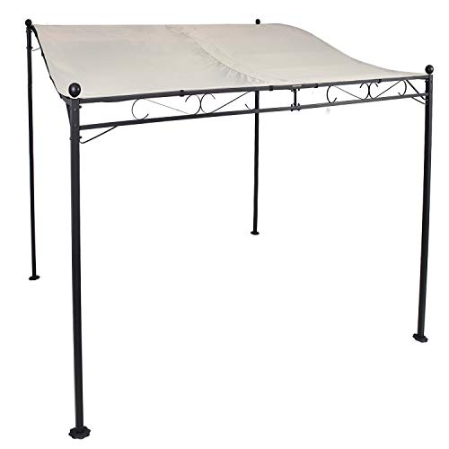 INDA-Exclusiv Ersatzdach Bezug für Anbaupavillon 3m x 2,5m Dach PA beschichtet wasserabweisend (Nur der Bezug), Farben:Beige von INDA-Exclusiv