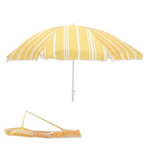 INDA-Exclusiv Gartenschirm Strandschirm Sonnenschirm Strand Schirm Sonnenschutz Sonnenschutz knickbar Polyester Ø1,80m UV Schutz, Farben:Gelb von INDA-Exclusiv