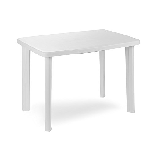 INDA-Exclusiv Gartentisch Kunststoff 100x70cm rechteckig Balkontisch Gartentisch Terrassentisch Bistrotisch, Farben:Weiß von INDA-Exclusiv