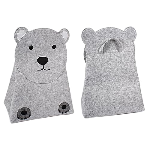INDA-Exclusiv Kids XXL Aufbewahrungsbox Spielzeugkiste Spielzeugaufbewahrungsbox Spielzeugtruhe Filztasche Filz Tiere H73cm, Model:Bär von INDA-Exclusiv