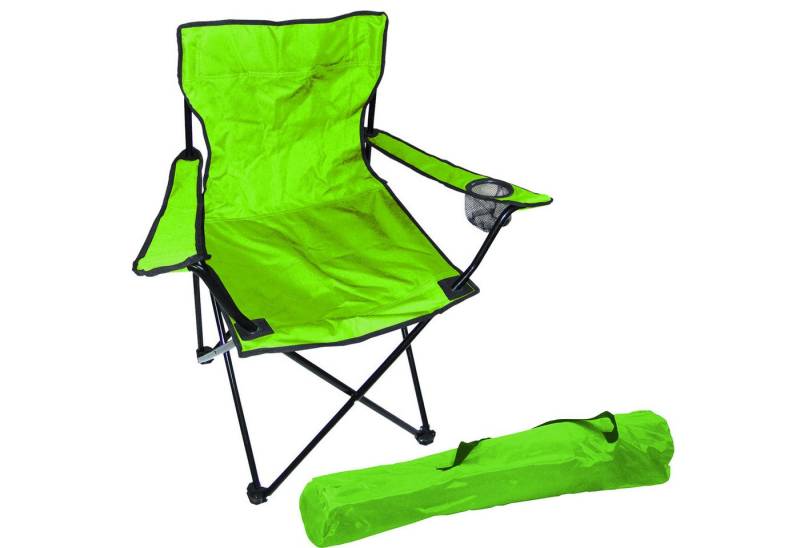 INDA-Exclusiv Klappstuhl Anglersessel Campingstuhl Regiestuhl Getränkehalter Tasche Limegrün von INDA-Exclusiv