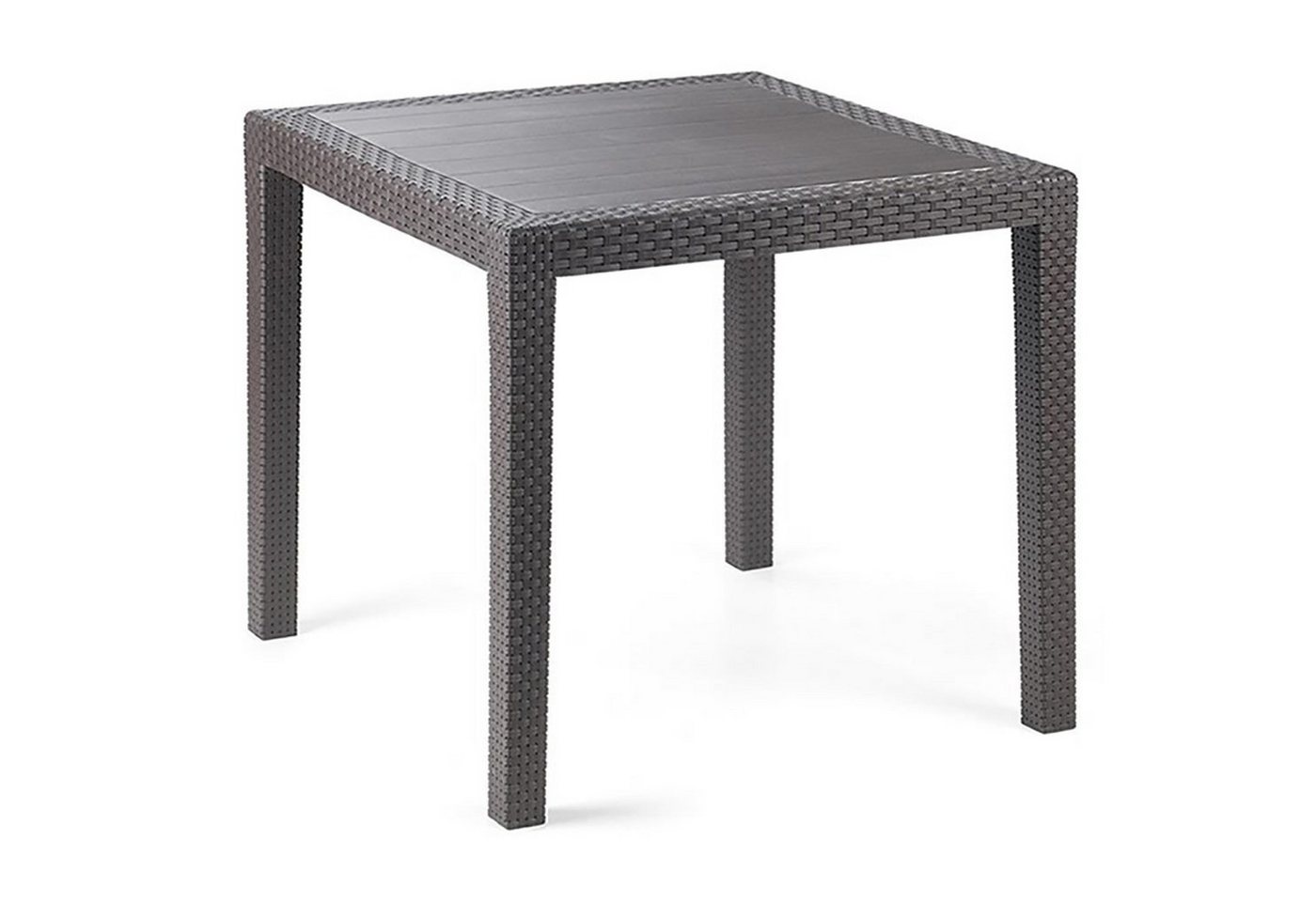 INDA-Exclusiv Küchentisch Gartentisch Bistrotisch Kunststoff Eckig 79x79x72cm Rattan-Optik von INDA-Exclusiv