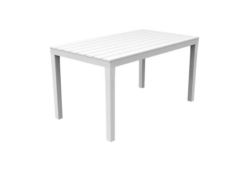 INDA-Exclusiv Küchentisch Gartentisch Terrassentisch Rechteckig Weiß Holz-Optik 138x80x72cm von INDA-Exclusiv