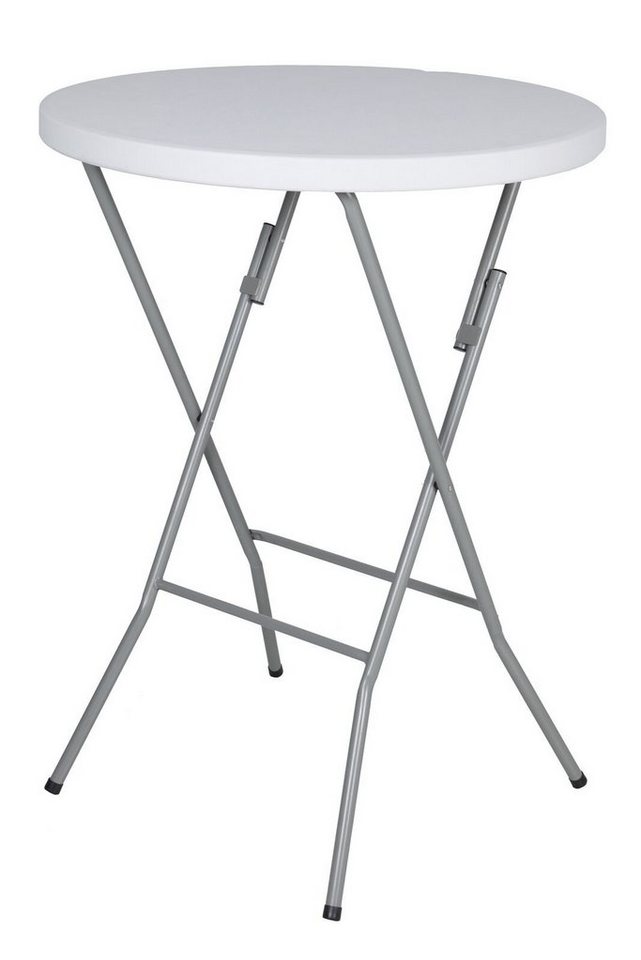 INDA-Exclusiv Küchentisch Klappstehtisch rund Weiß/Silber Ø80cm H110cm von INDA-Exclusiv