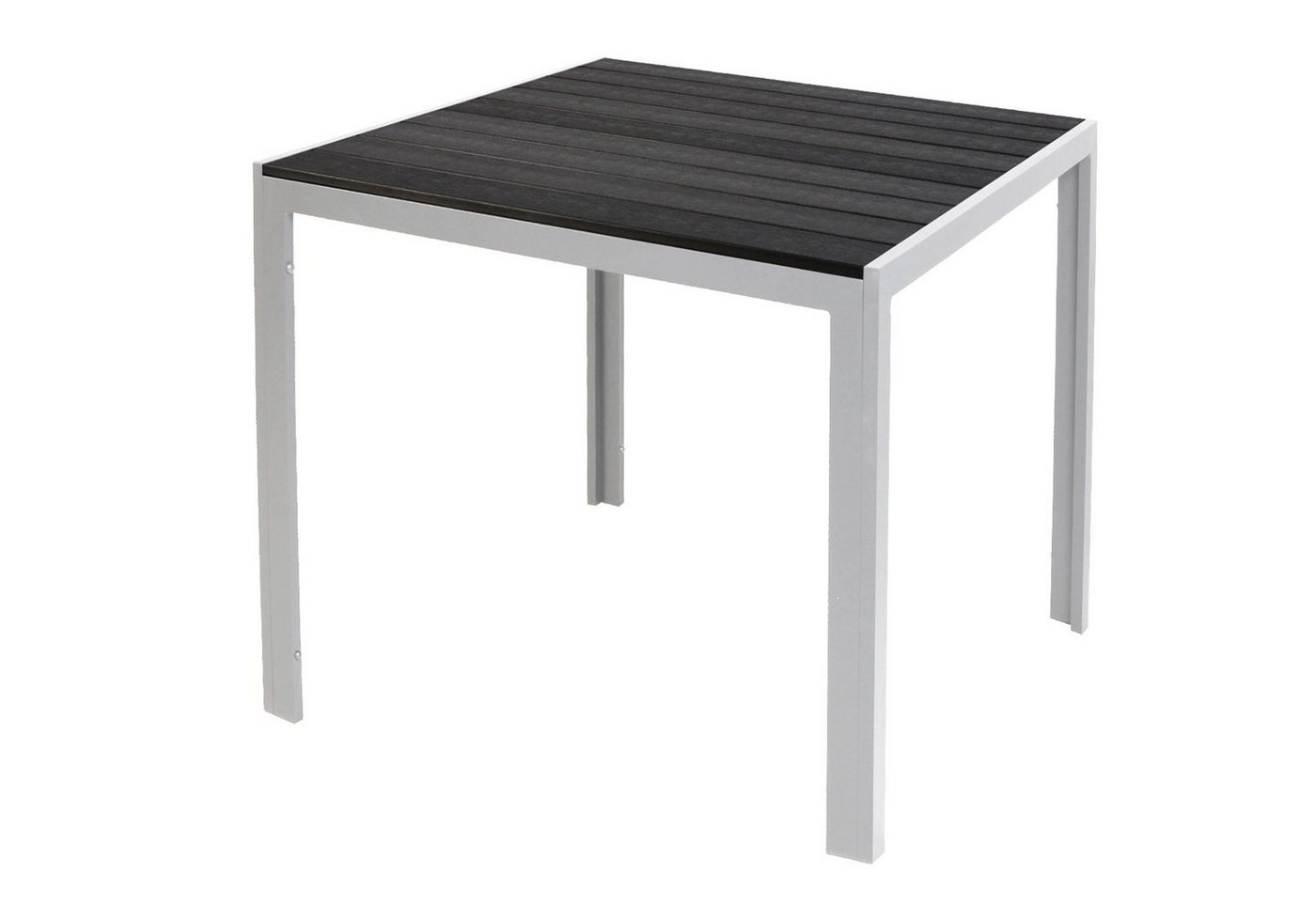 INDA-Exclusiv Küchentisch Schöner Non-Wood Gartentisch Aluminium Silber / Schwarz 90x90cm von INDA-Exclusiv