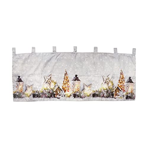 INDA-Exclusiv LED Gardine Weihnachten Weihnachtsgardine Scheibengardine X-Mas beleuchtet Fenstergardine 45x120cm von INDA-Exclusiv