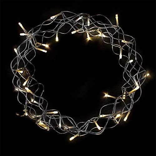 INDA-Exclusiv LED Metall Kranz Hängekranz Timer Tischdekoration Deko 40 LED Ø30cm warmweiß Batterie von INDA-Exclusiv