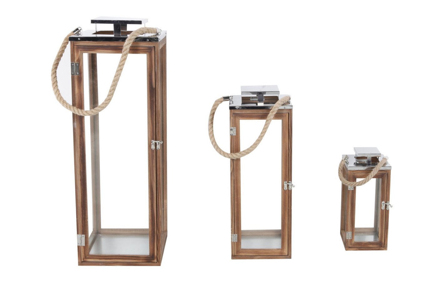 INDA-Exclusiv Laterne 3er Set XXL Laternen-Set Windlicht Holz Gartenlaterne Edelstahldach INDA-Exclusiv Laterne 3er Set XXL Laternen-Set Windlicht Holz Gartenlaterne Edelstahldach von INDA-Exclusiv
