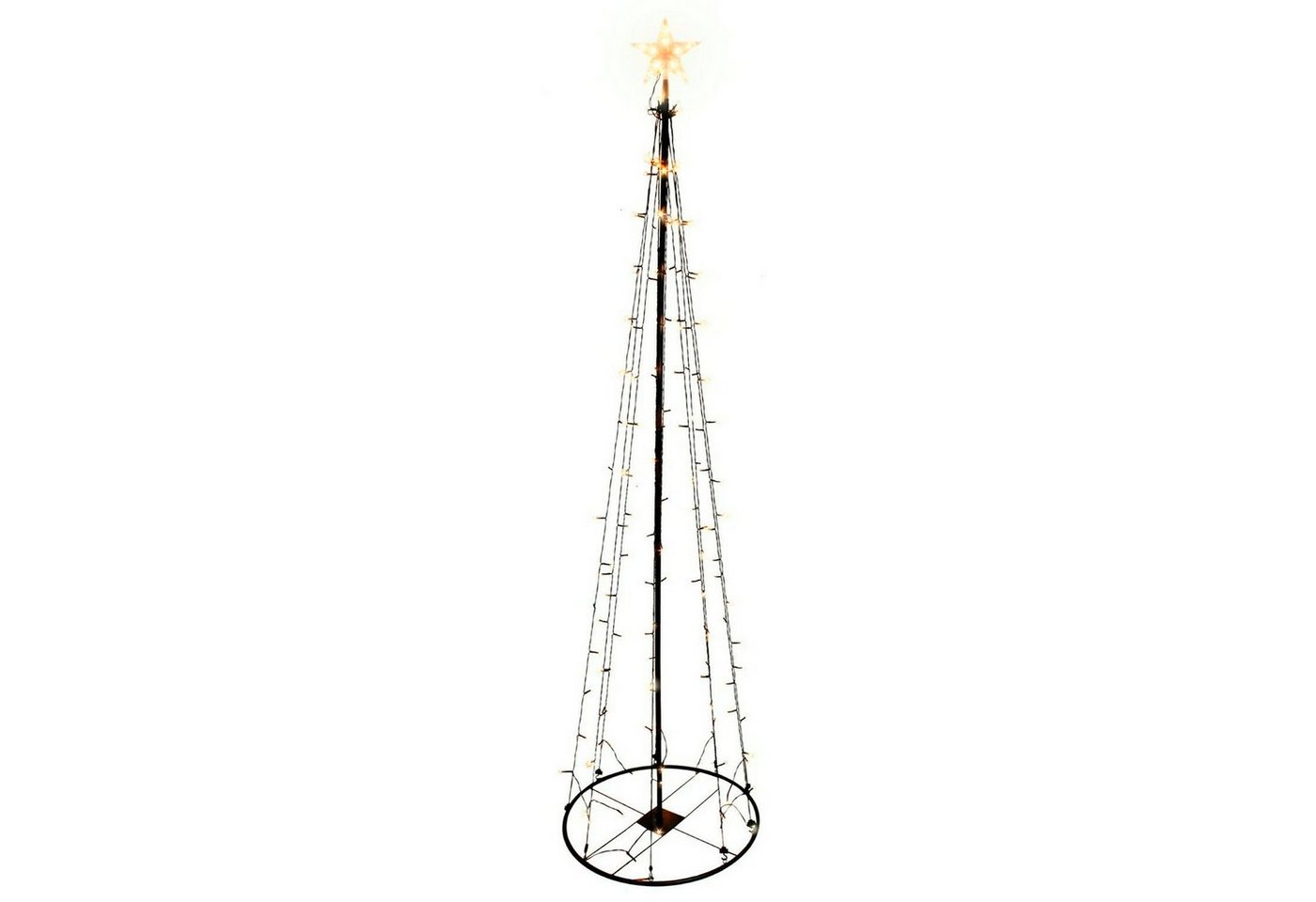 INDA-Exclusiv Lichtervorhang LED Metall Weihnachtsbaum Stern warmweiß 70 LEDs 120cm 8 Funktionen von INDA-Exclusiv
