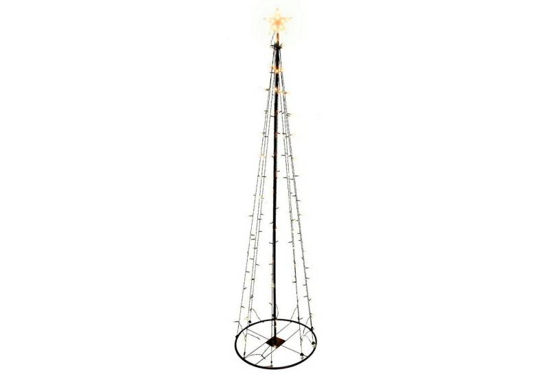 INDA-Exclusiv Lichtervorhang LED Metall Weihnachtsbaum Stern warmweiß 70 LEDs 120cm 8 Funktionen von INDA-Exclusiv