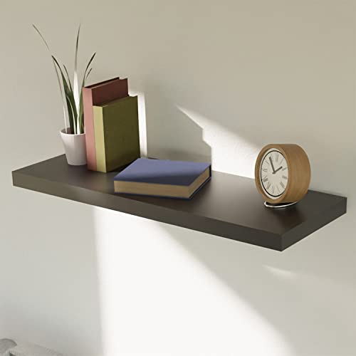 INDA-Exclusiv MDF Wandregal Wandboard Bücherregal Hängeregal Schwarz Regal Schweberegal 60cm PVC B60xH3,8xT23,5 cm von INDA-Exclusiv