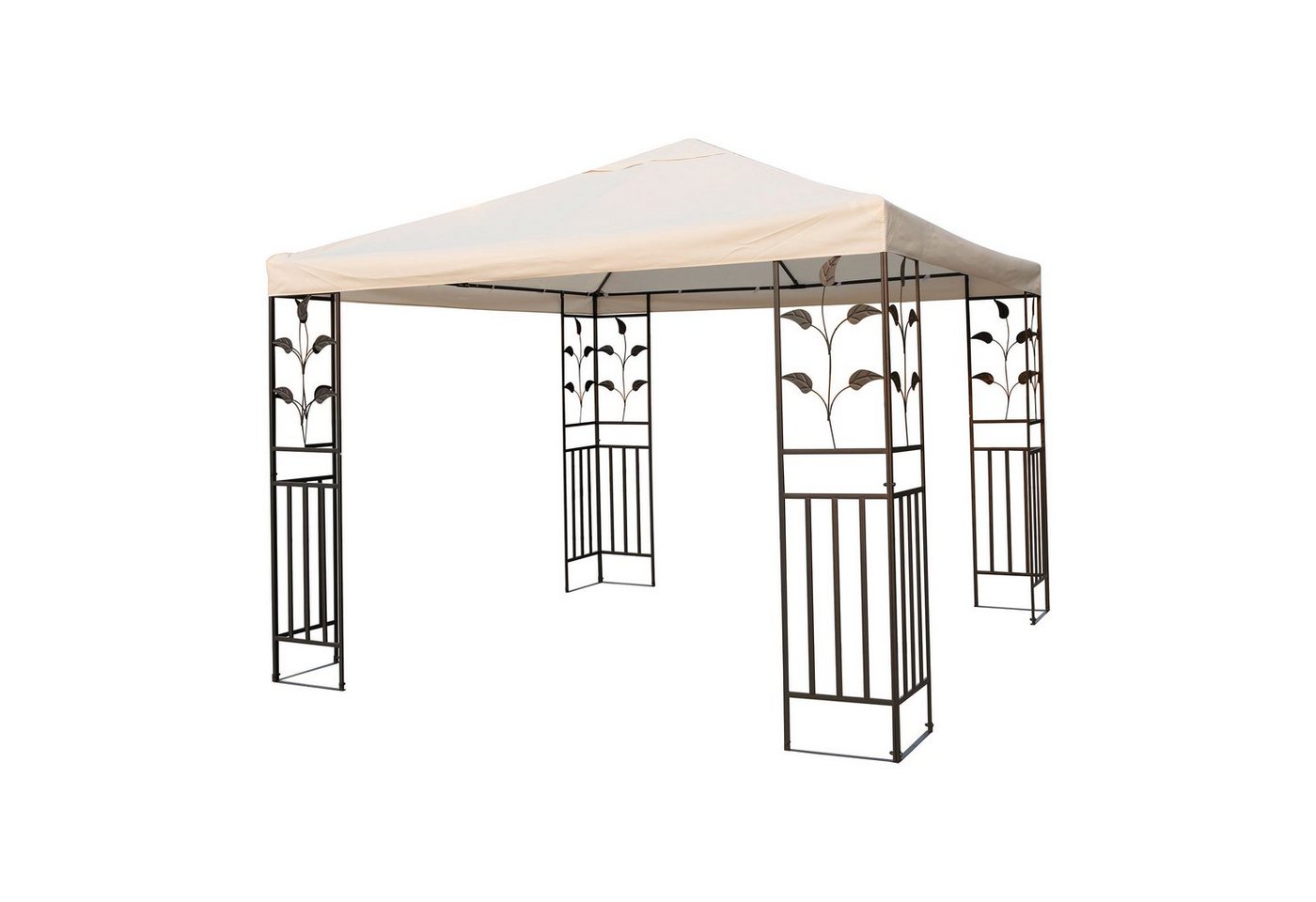 INDA-Exclusiv Partyzelt Premium Garten - Pavillon Metall beige 3 x 3m von INDA-Exclusiv