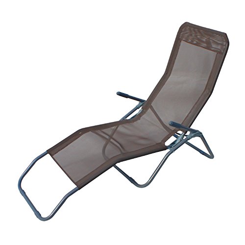 INDA-Exclusiv Siesta Relaxliege Liege Sonnenliege Strandliege Schokobraun Gartenliege Liegestuhl Klappbar L142xB58xH99cm von INDA-Exclusiv