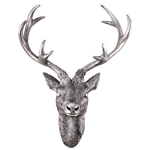 INDA-Exclusiv Top Dekoration! Wanddekoration als Hirschgeweih Hirschkopf Geweih 10-Ender Größen, Farben:Silber, Geweihe:61cm INDA-Exclusiv Top Dekoration! Wanddekoration als Hirschgeweih Hirschkopf Geweih 10-Ender Größen, Farben:Silber, Geweihe:61cm von INDA-Exclusiv