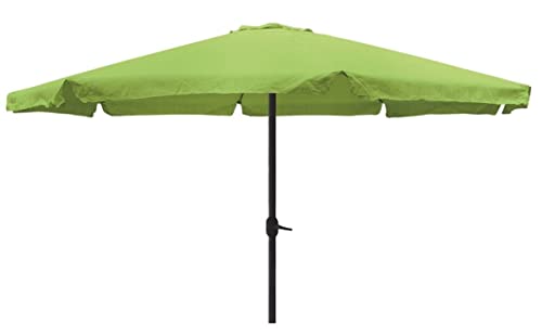 INDA-Exclusiv XXL Alu Sonnenschirm Ø 4 m UV30+ Kurbelschirm Gartenschirm Marktschirm Krempe Sonnenschutz mit Kurbel Gartenschirm, Farben:Lime von INDA-Exclusiv