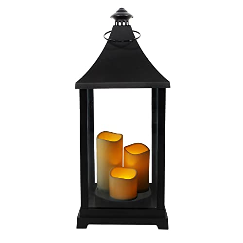 INDA-Exclusiv XXL Stalllaterne Windlicht Laterne Gartenlaterne inkl. 3 LED Kerzen Timer Funktion Kunststoff schwarz H59xB24cm INDA-Exclusiv XXL Stalllaterne Windlicht Laterne Gartenlaterne inkl. 3 LED Kerzen Timer Funktion Kunststoff schwarz H59xB24cm von INDA-Exclusiv