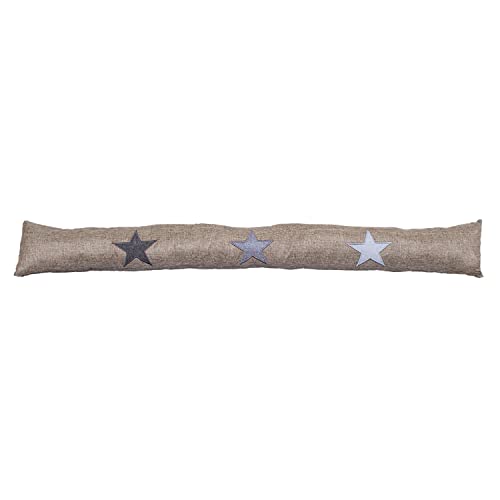 INDA-Exclusiv Zugluftstopper Windstopper Türvorleger Türdichtung mit Sternen braun 90x12cm von INDA-Exclusiv