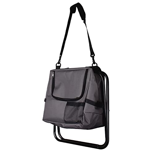 INDA-Exclusiv klappbarer Anglersessel Campingstuhl Comfort Faltstuhl Anglerstuhl Regiestuhl inkl. Kühltasche schwarz von INDA-Exclusiv