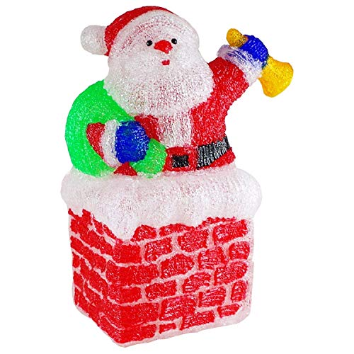 Stimmungsvoller LED Acryl Weihnachtsmann Santa Claus Weihnachtsfigur mit 96 LED's IP44 für den Innen- und Außenbereich von INDA-Exclusiv