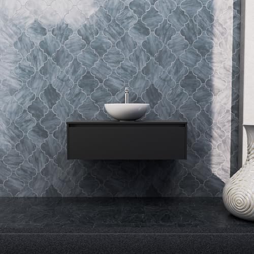 INDA | Badmöbel L.100 mit Aufsatzwaschbecken/Mattschwarz 1 Schublade - Smaragd INDA | Badmöbel L.100 mit Aufsatzwaschbecken/Mattschwarz 1 Schublade - Smaragd von INDA