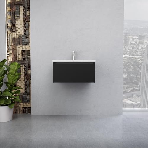 INDA | Badmöbel L.60 mit Waschbecken glänzend/schwarz matt 1 Schublade - Smaragd INDA | Badmöbel L.60 mit Waschbecken glänzend/schwarz matt 1 Schublade - Smaragd von INDA