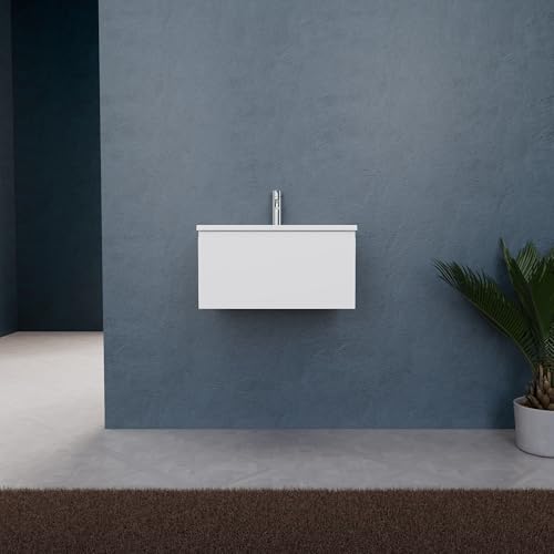 INDA | Badmöbel L.60 mit Waschbecken matt/weiß matt 1 Schublade - Rubin von INDA