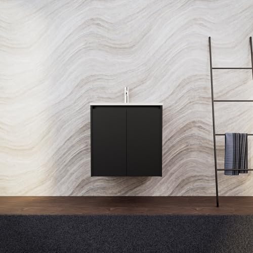 INDA | Badschrank L.60 mit Waschbecken matt/schwarz matt 2 Türen - Saphir von INDA