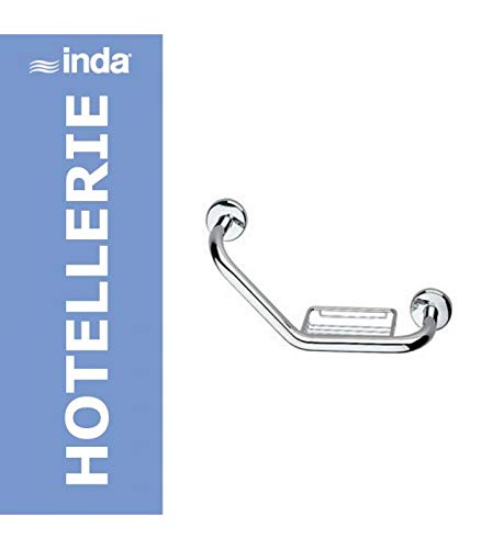 INDA - Eck-Sicherheitsgriff mit Gitter, Kollektion Hoteller - 45 cm, Chrom INDA - Eck-Sicherheitsgriff mit Gitter, Kollektion Hoteller - 45 cm, Chrom von INDA