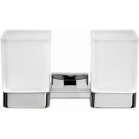 Inda - Doppel-Wand-Glashalter Lea Chrom glänzend/Satinglas von INDA