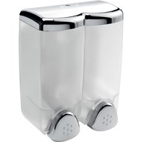 Inda - Doppelter wandmontierter Seifenspender Hotellerie chrom poliert / transparent von INDA