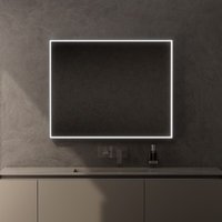 Inda - LED-Spiegel Pirano 100x80cm dimmbar mit schwarzem Rahmen von INDA
