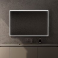 Inda - LED-Spiegel Pirano 120x80cm dimmbar mit satiniertem Rahmen von INDA
