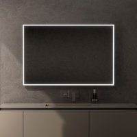 Inda - LED-Spiegel Pirano 120x80cm dimmbar mit schwarzem Rahmen von INDA