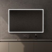 Inda - LED-Spiegel Pirano 120x80cm dimmbar mit weißem Rahmen von INDA