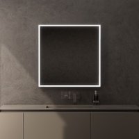 Inda - LED-Spiegel Pirano 80x80cm dimmbar mit satiniertem Rahmen von INDA