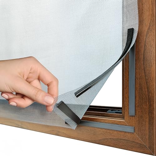 Magnetisches Fliegengitter für Fenster, innovative Befestigung mit Magneten – Made in Italy, Netz aus Fiberglas robust und auf Maß zuschneidbar (130 x 150 cm) von INDAKOO