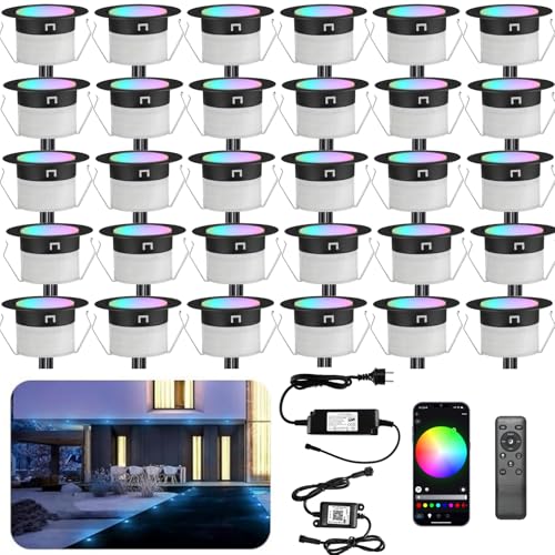 30er bodeneinbaustrahler aussen RGBW, WiFi led einbaustrahler außen Ø45mm Einbaustrahler Led Terrassenbeleuchtung 12v, IP67 Wasserdicht mini led spot mit Fernbedienung Kompatibel mit Alexa Google Home 30er bodeneinbaustrahler aussen RGBW, WiFi led einbaustrahler außen Ø45mm Einbaustrahler Led Terrassenbeleuchtung 12v, IP67 Wasserdicht mini led spot mit Fernbedienung Kompatibel mit Alexa Google Home von INDARUN