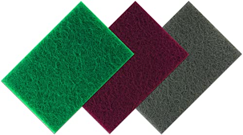 20 x INDASA NYLON WEB Streifen von P180-P1500 - Schleifvlies-Pads -150 x 230 mm - Hand Pads - Schleiffleece zum Schleifen, Polieren von Metall, Holz, Stahl, Edelstahl (Grün P180-P300) von INDASA