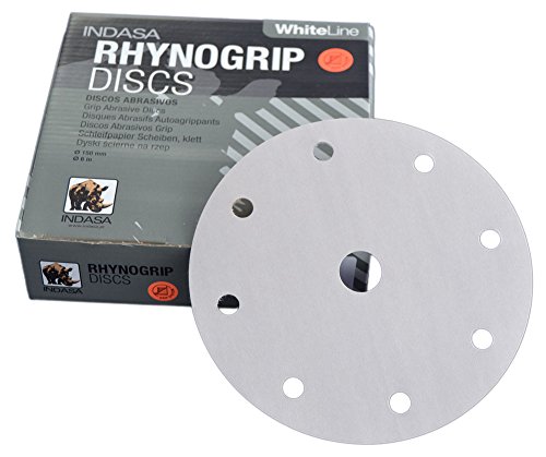 50 Stück Exzenter Schleifscheiben 9-Loch Ø 150 mm - WHITE LINE - Korn 240 - Schleifscheiben 150 Klett - 50 Stk. Schleifpapier Wabrasive - Geeignet für den Exzenterschleifer - Schleifmittel resistent gegen Zusetzen 50 Stück Exzenter Schleifscheiben 9-Loch Ø 150 mm - WHITE LINE - Korn 240 - Schleifscheiben 150 Klett - 50 Stk. Schleifpapier Wabrasive - Geeignet für den Exzenterschleifer - Schleifmittel resistent gegen Zusetzen von INDASA