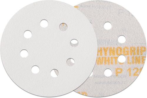 INDASA RHYNOGRIP White LINE - 50 Stück Exzenter Schleifscheiben 8-Loch Ø 125 mm - Schleifscheiben Klettscheiben Exzenter - Korn 220 von INDASA