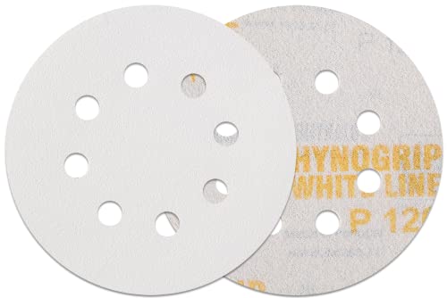 INDASA RHYNOGRIP White LINE - 50 Stück Exzenter Schleifscheiben 8-Loch Ø 125 mm - Schleifscheiben Klettscheiben Exzenter - Korn 360 von INDASA